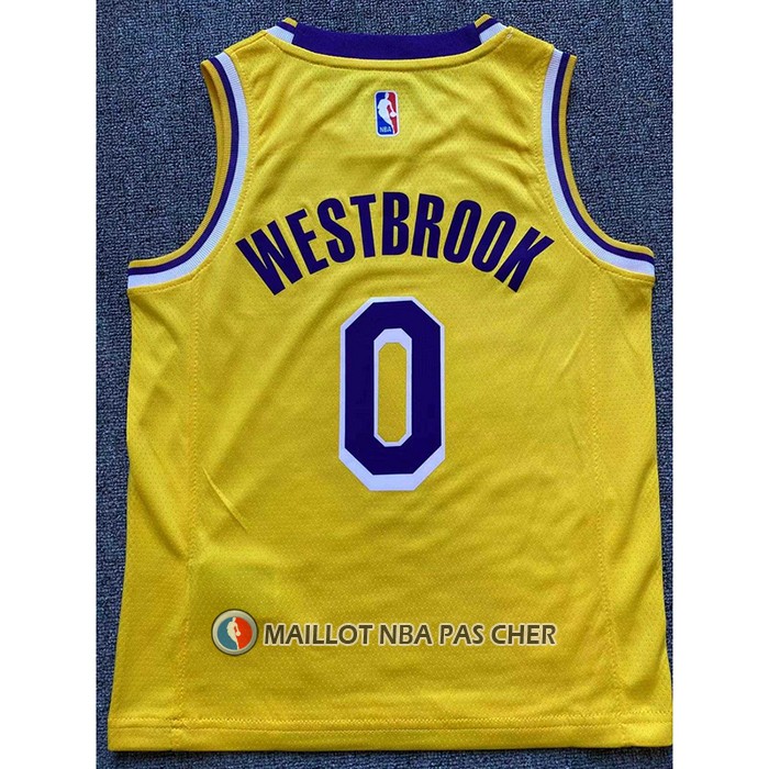 Maillot Enfant Los Angeles Lakers Russell Westbrook NO 0 Icon 2022-23 Jaune